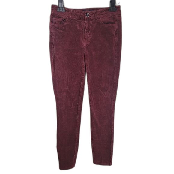 Paige Hoxton Burgundy Red Corduroy Ankle Pants Jeans - Picture 1 of 4
